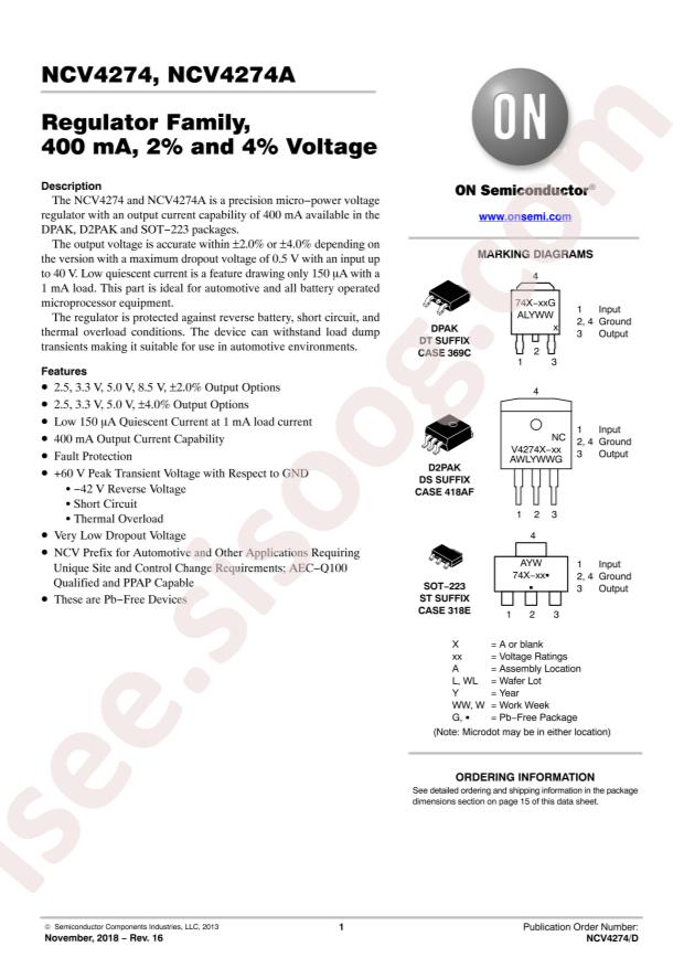 NCV4274ADS50R4G