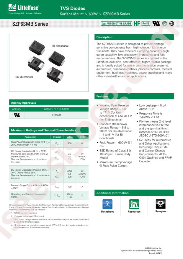 SZP6SMB51CAT3G
