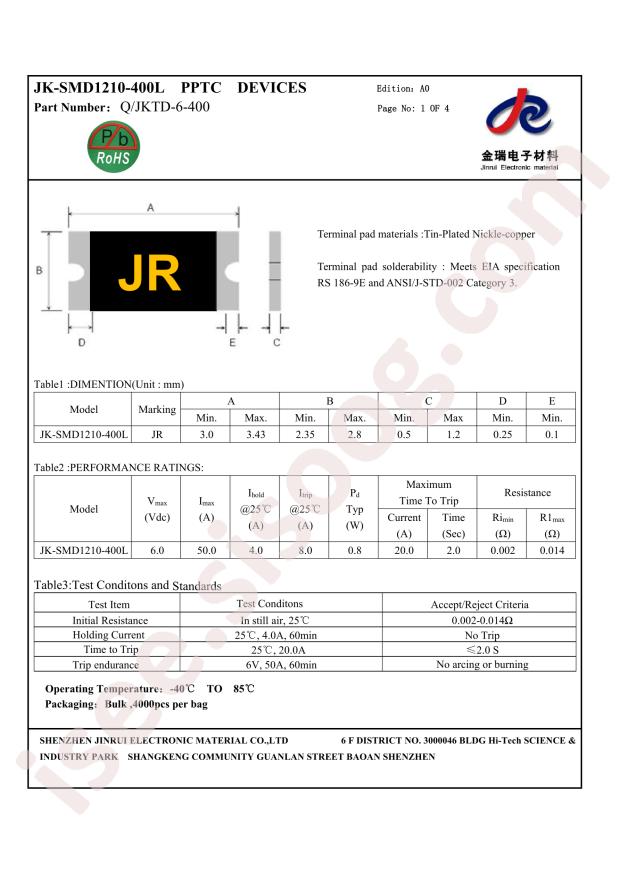 JK-SMD1210-400L/6V