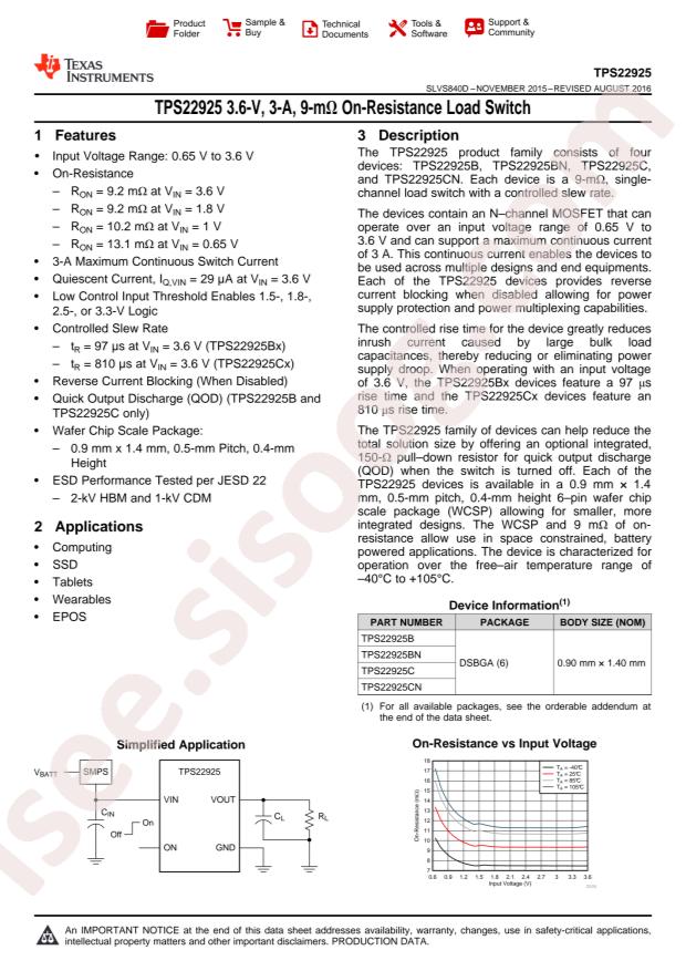 TPS22925BNYPHT