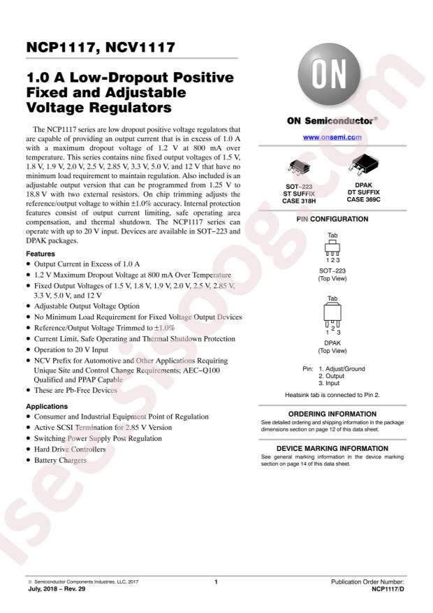 NCV1117DT33T4G