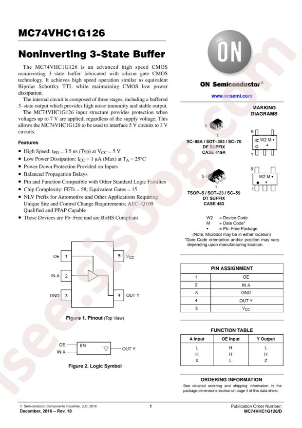 M74VHC1G126DFT1G