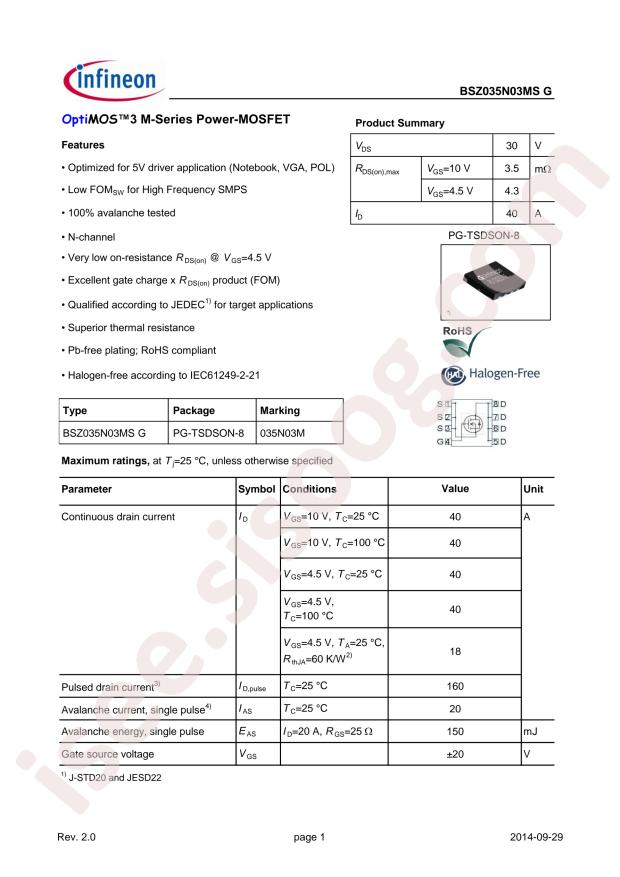 BSZ035N03MS G