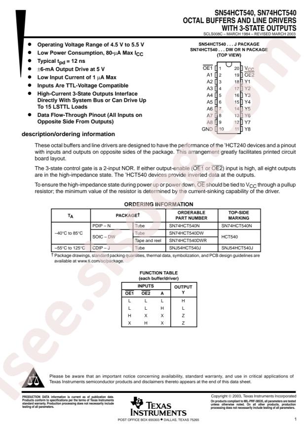 SN74HCT540N