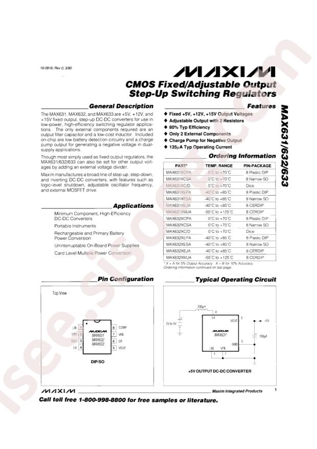 MAX631AEPA+