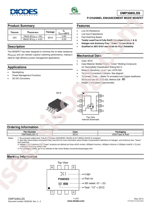 DMP3085LSS-13