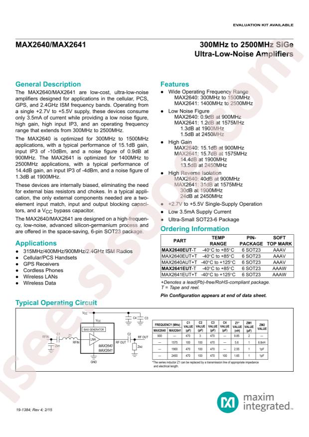 MAX2640EUT+T