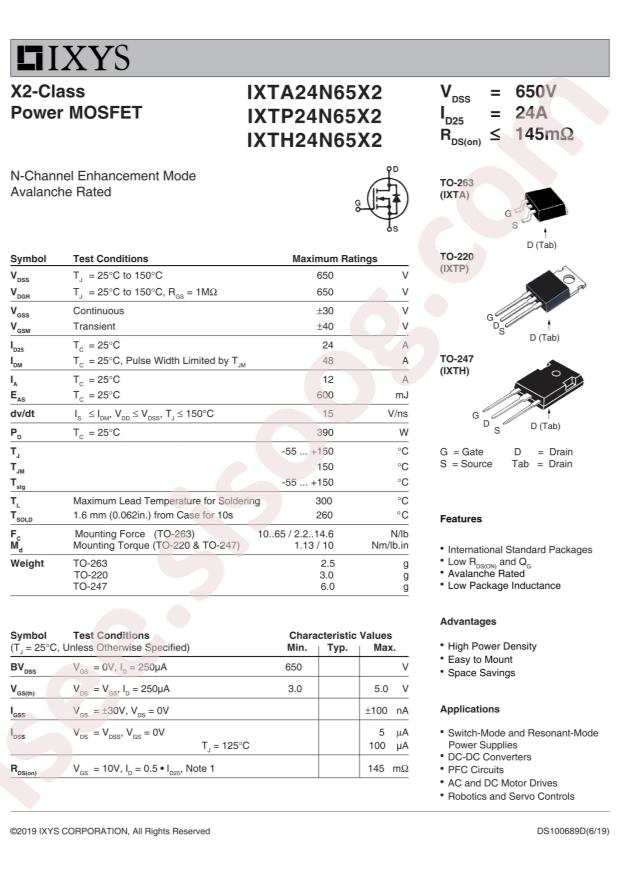 IXTH24N65X2