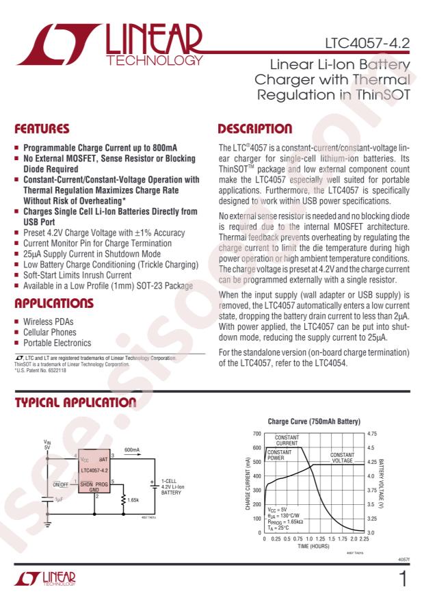 LTC4057ES5-4.2#TRPBF