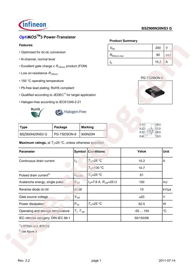 BSZ900N20NS3 G