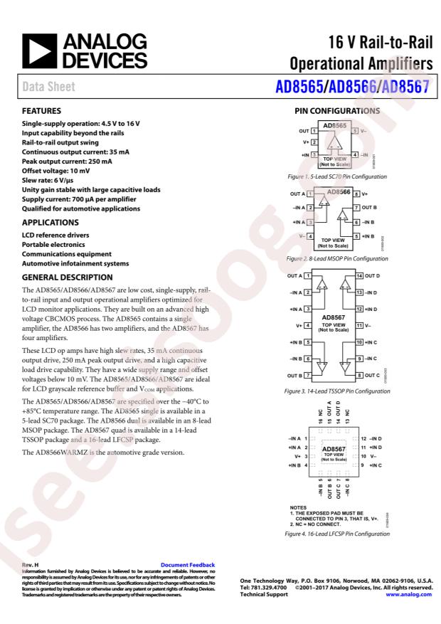 AD8566WARMZ-REEL