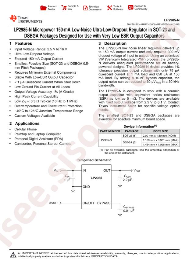 LP2985IM5X-5.0/NOPB