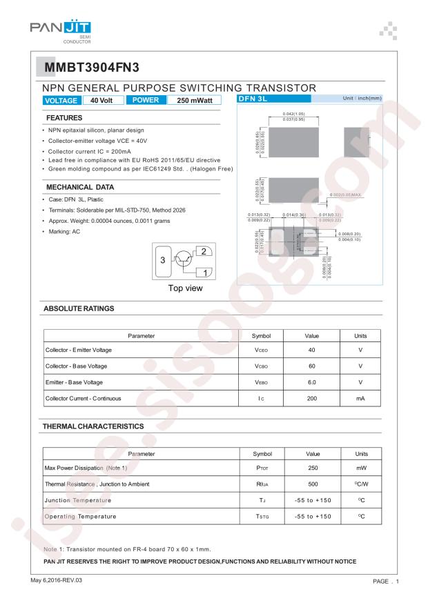 MMBT3904FN3