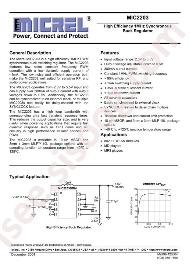 MIC2203YMM-TR