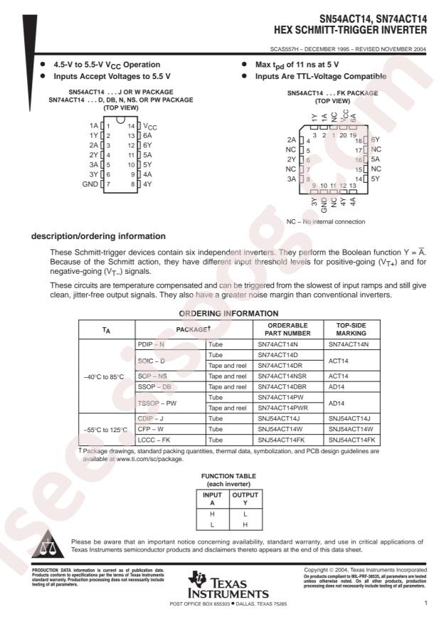 SN74ACT14DR
