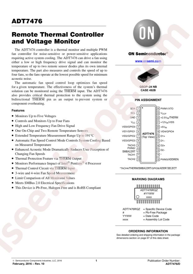 ADT7476ARQZ-REEL