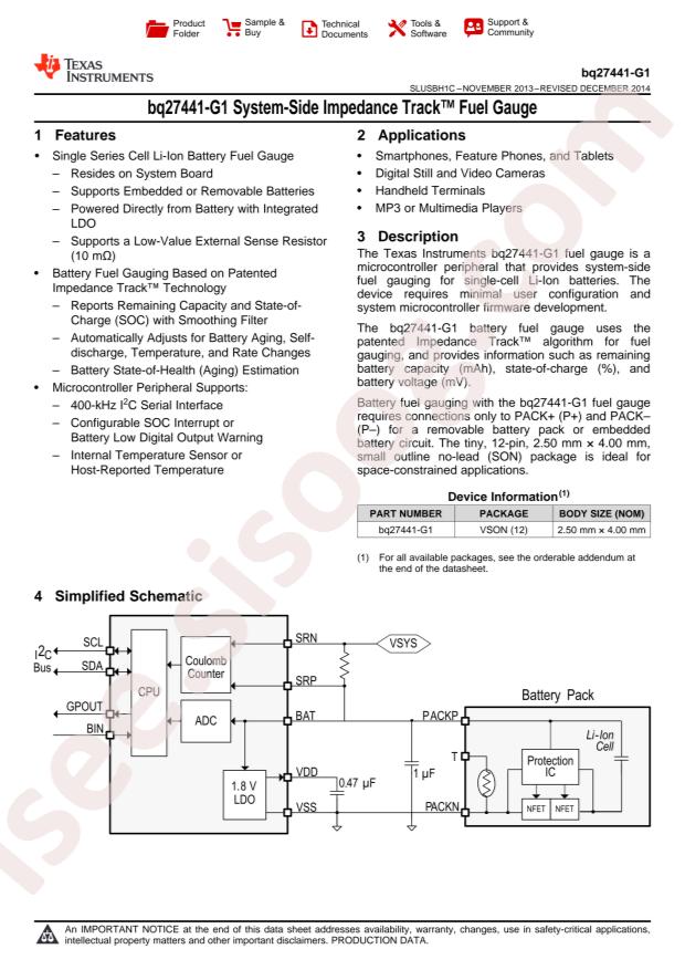 BQ27441DRZR-G1B