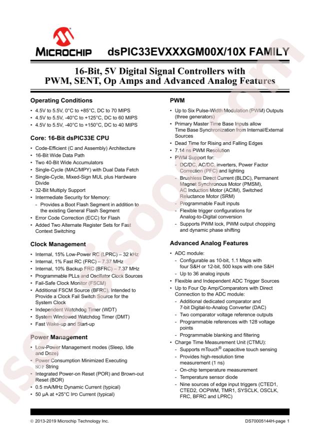 dsPIC33EV256GM103-E/M5