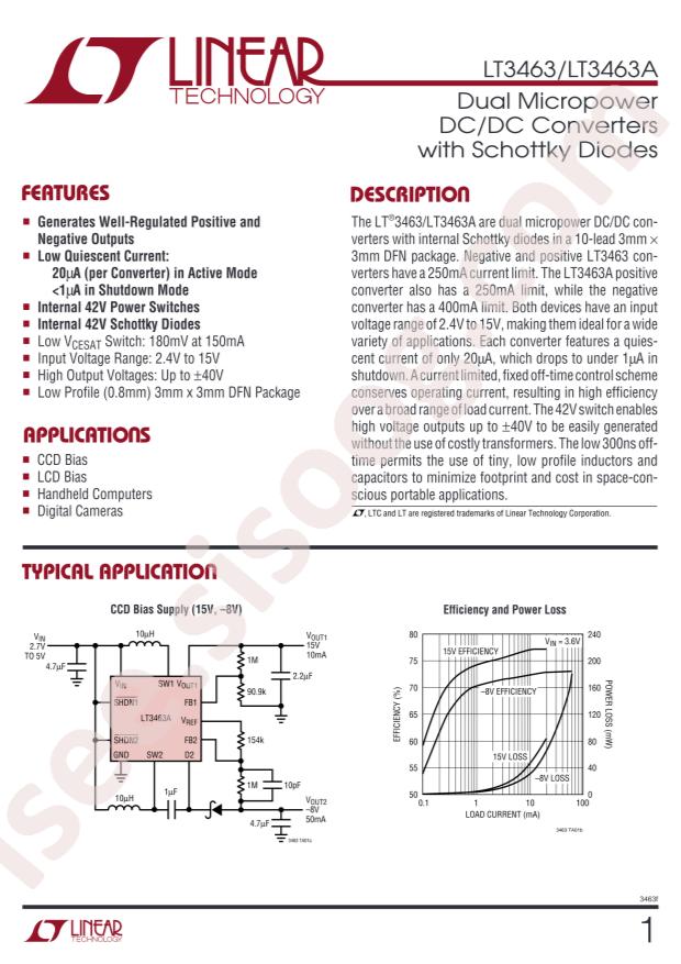 LT3463EDD#TRPBF
