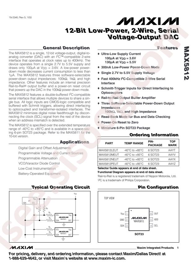 MAX5812LEUT+T