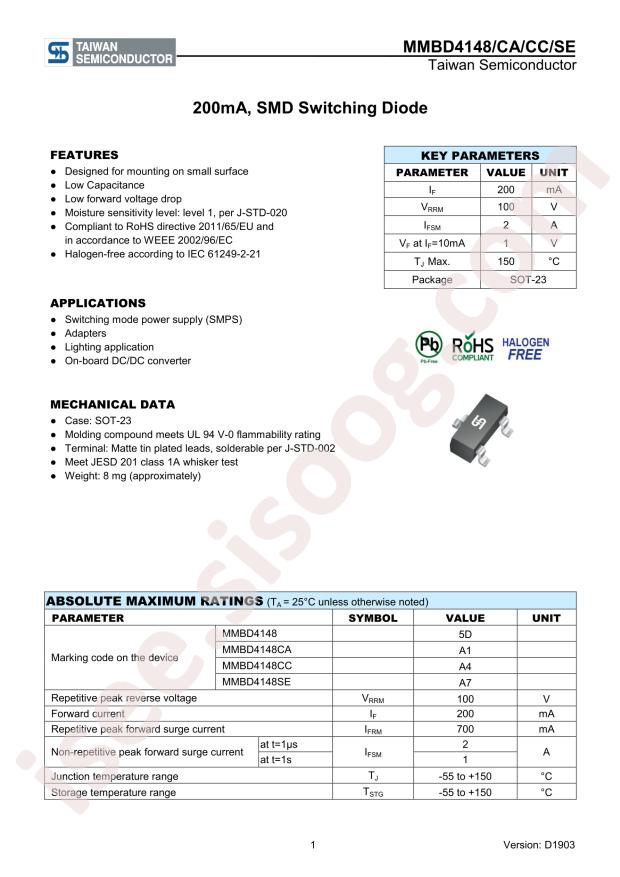 MMBD4148CC RFG