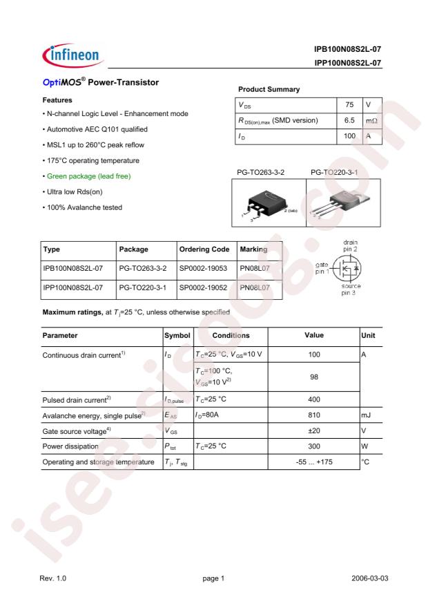 IPP100N08S2L-07