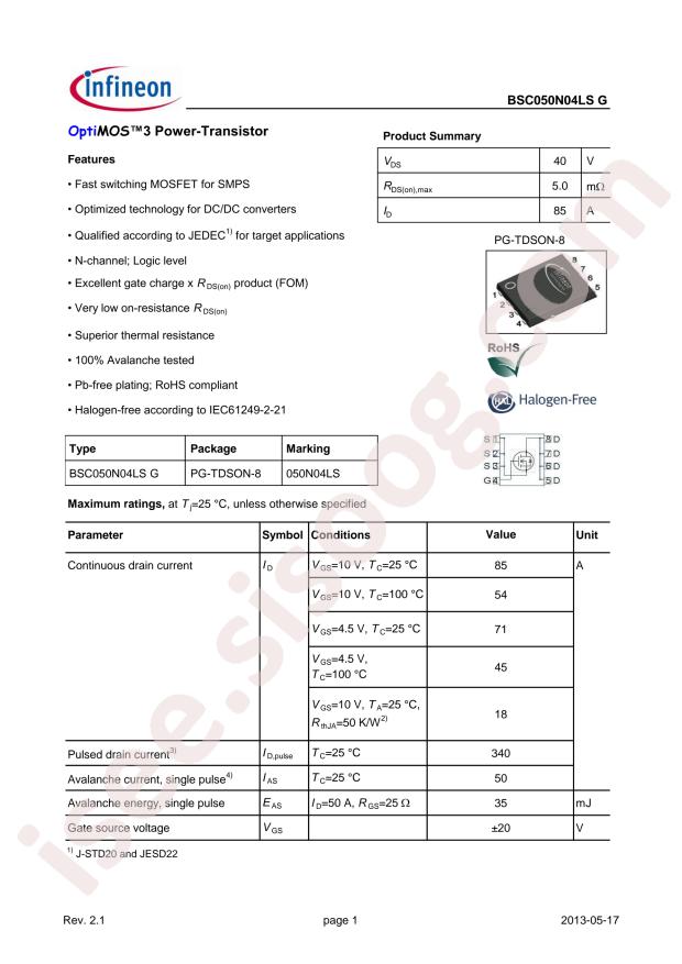 BSC050N04LS G