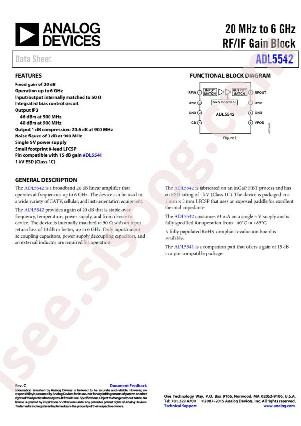 ADL5542ACPZ-R7