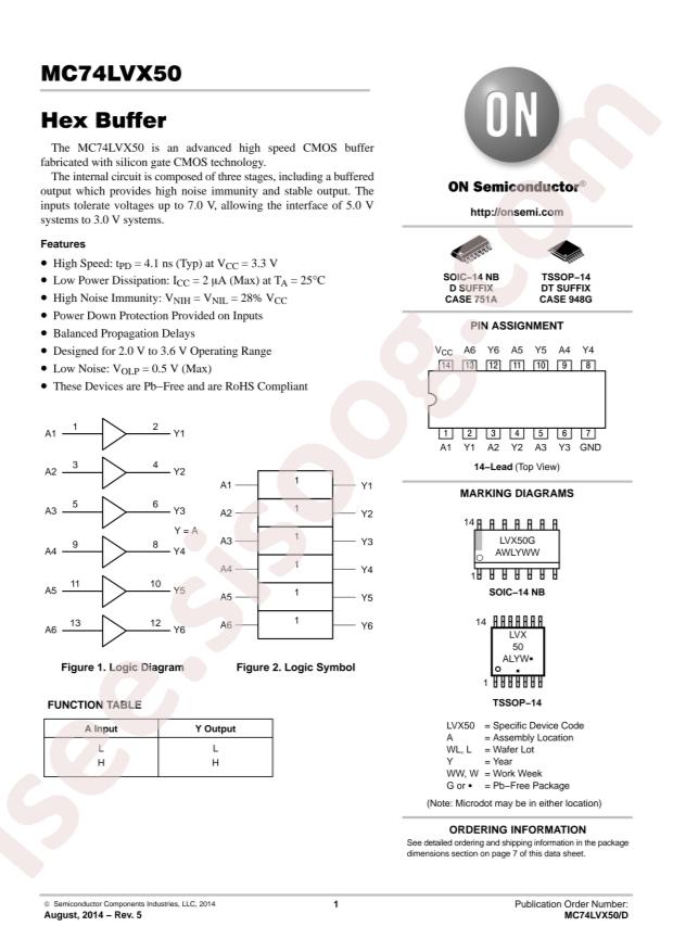 MC74LVX50DTR2G