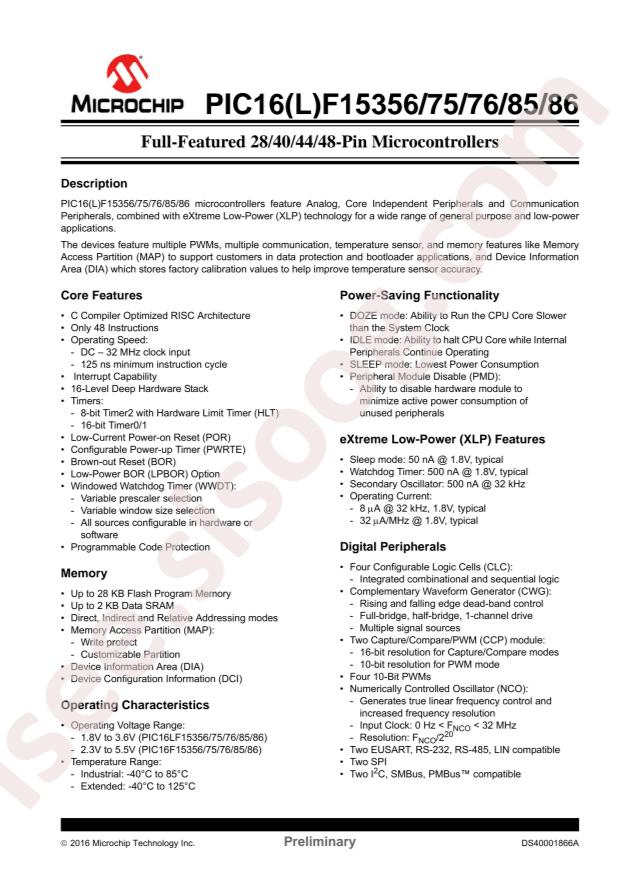 PIC16F15356-I/SO