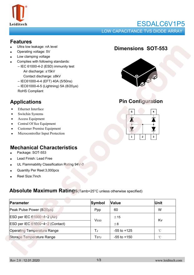 ESDALC6V1P5
