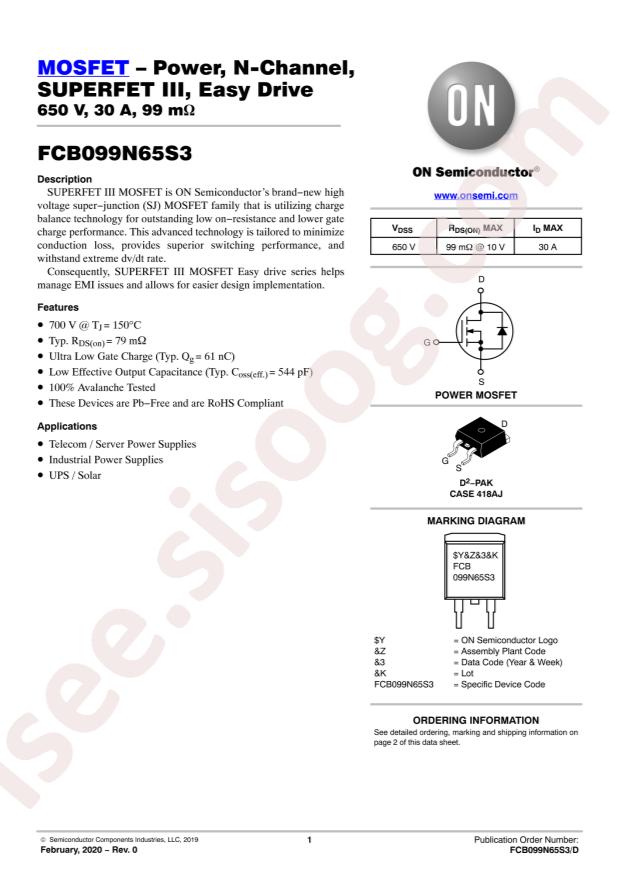 FCB099N65S3