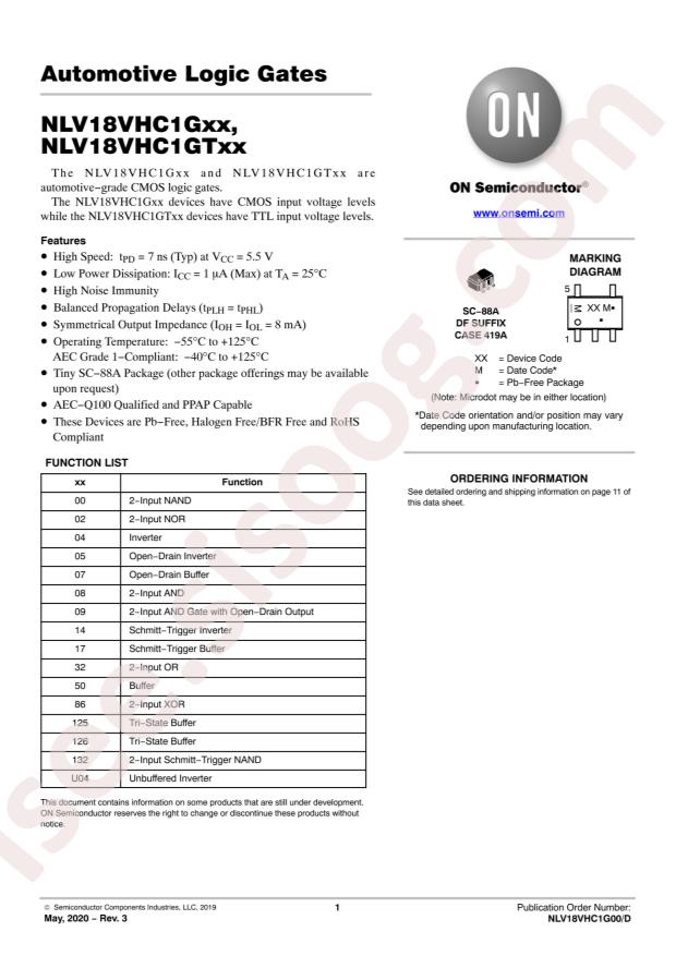 NLV18VHC1G32DFT2G