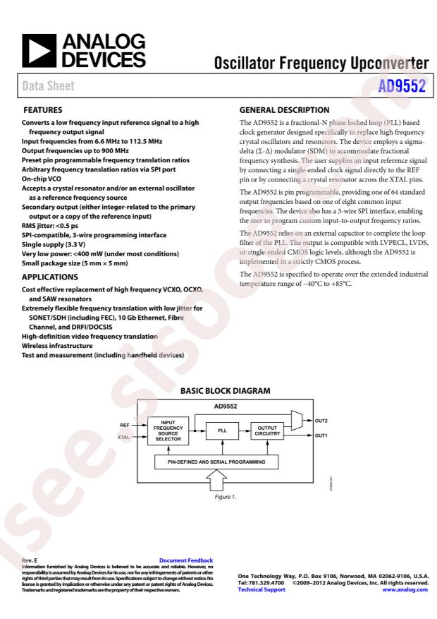 AD9552BCPZ-REEL7