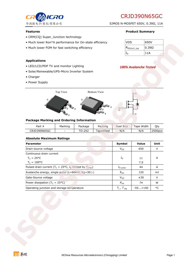 CRJD390N65GC