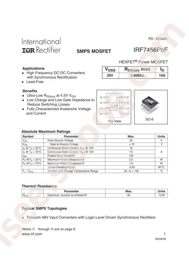 IRF7456TRPBF