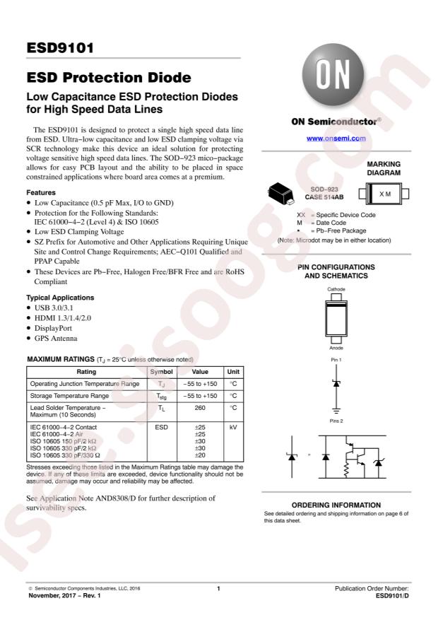 SZESD9101P2T5G