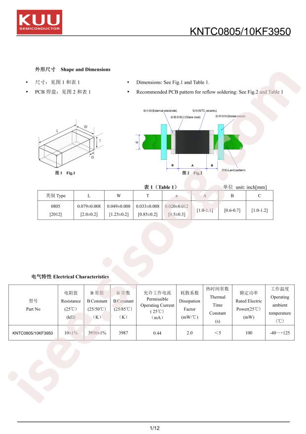 KNTC0805/10KF3950