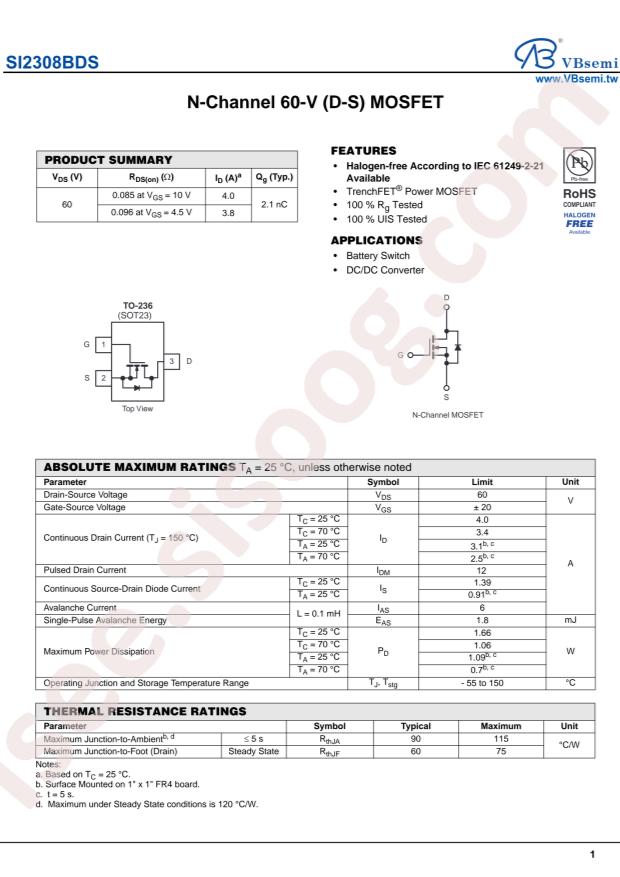 SI2308BDS-VB
