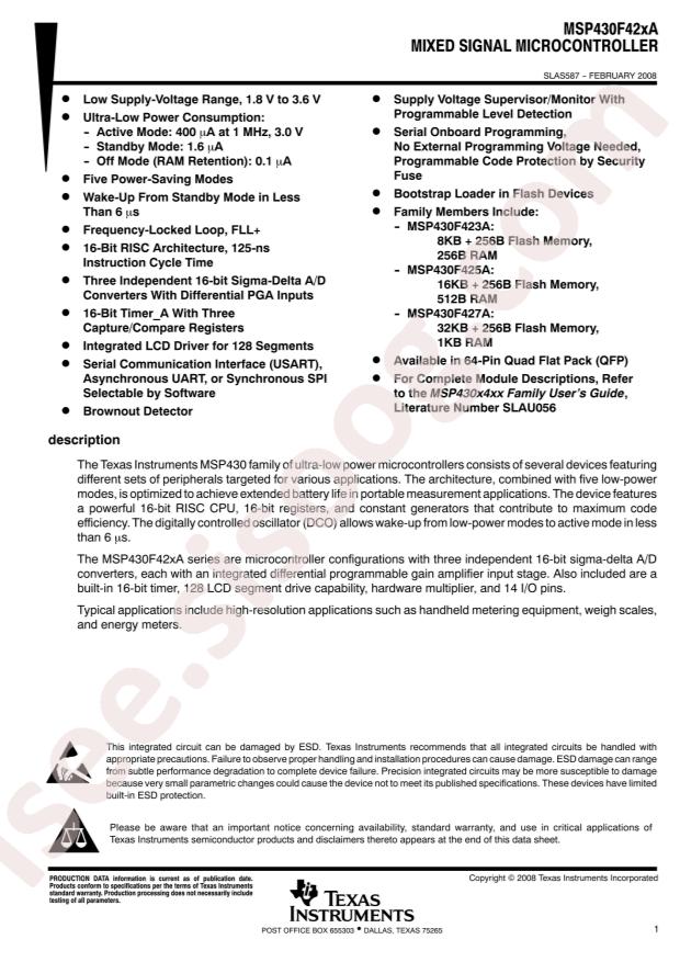 MSP430F425AIPMR