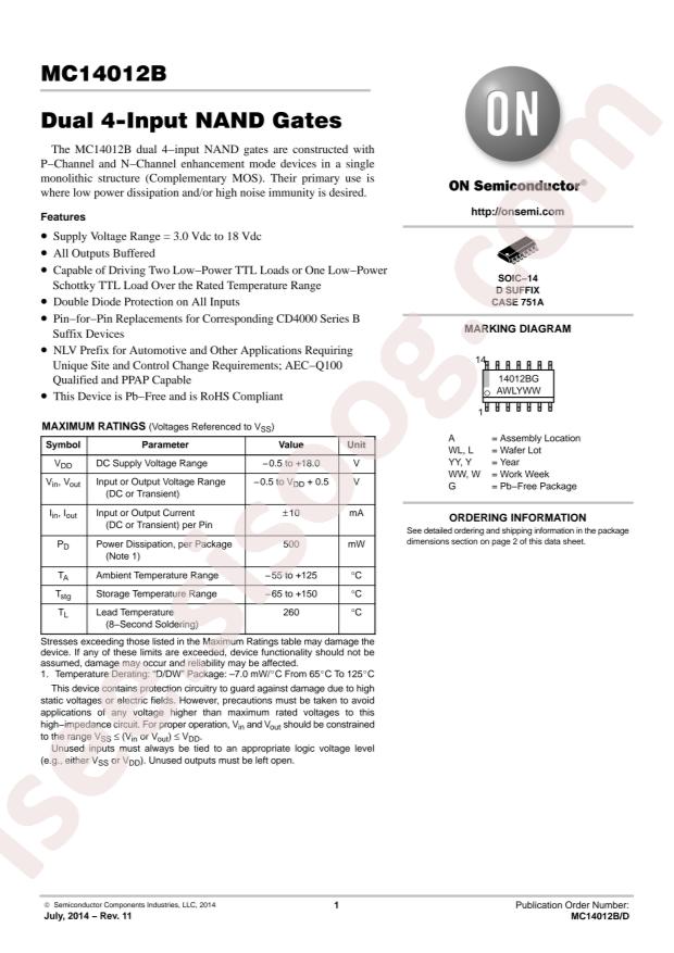 MC14012BDR2G