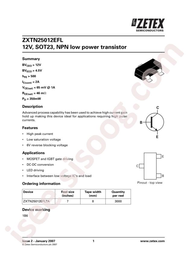 ZXTN25012EFLTA