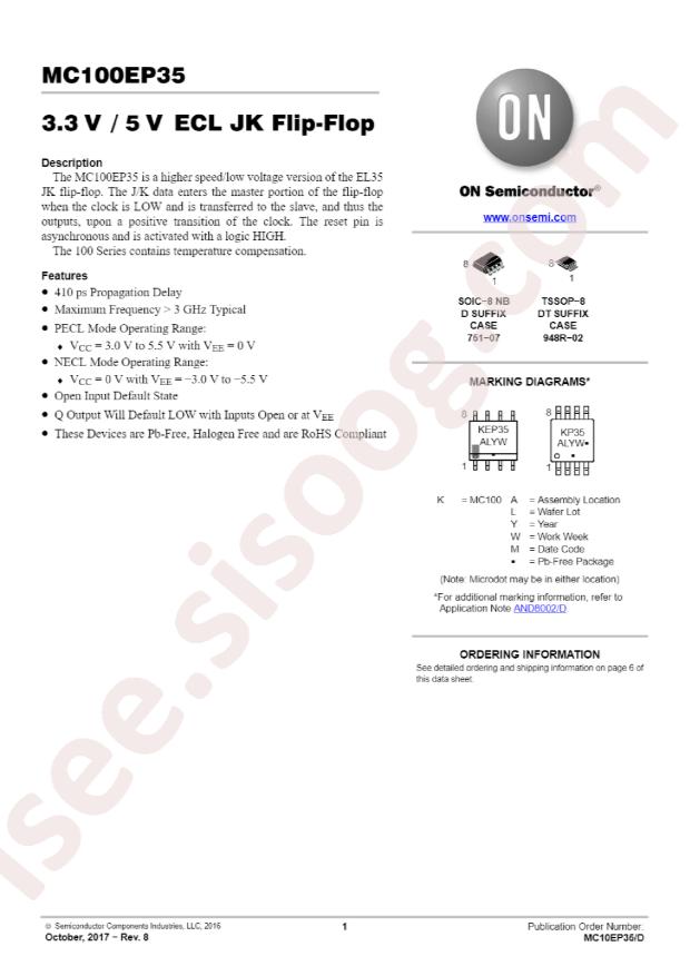 MC100EP35DTR2G