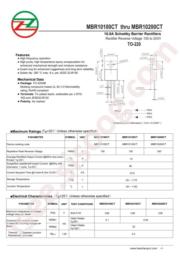 baocheng MBR10150CT