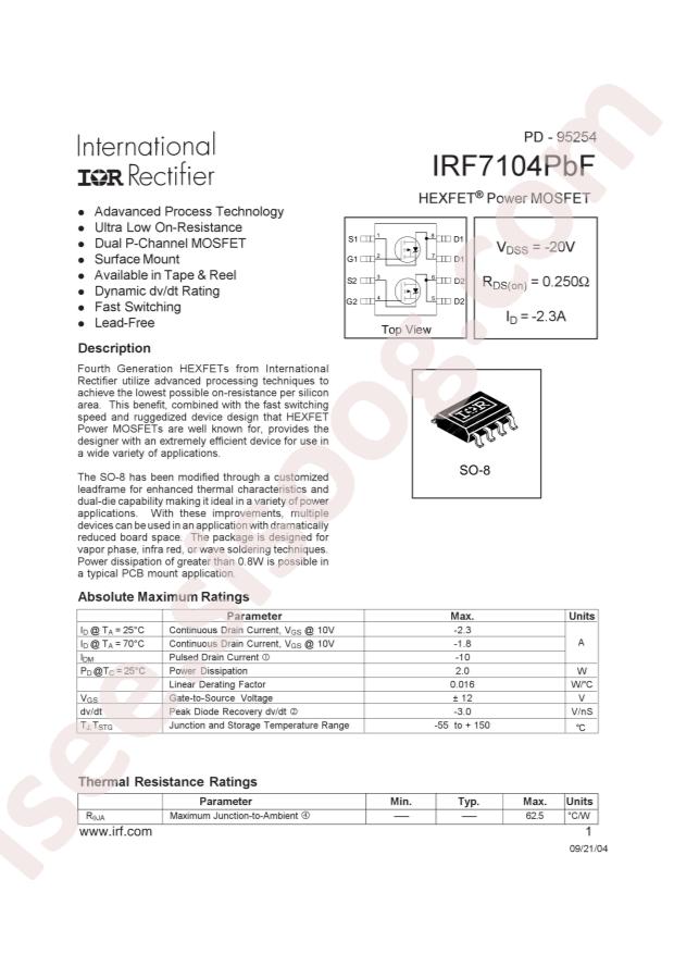 IRF7104TRPBF