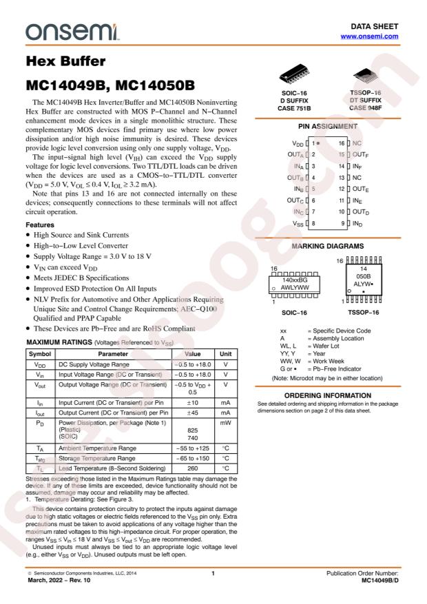 onsemi NLV14050BDTG