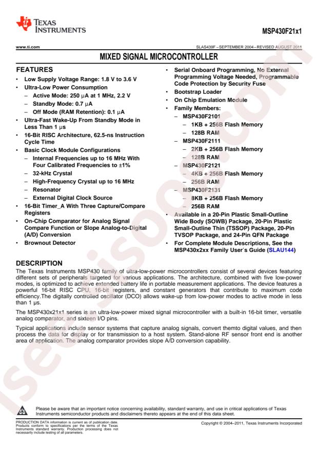 MSP430F2131IPWR
