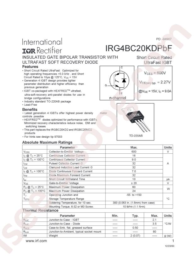 IRG4BC20KDPBF
