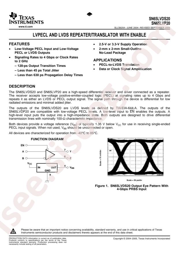 SN65LVDS20DRFT