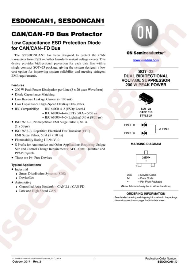 ESDONCAN1LT3G